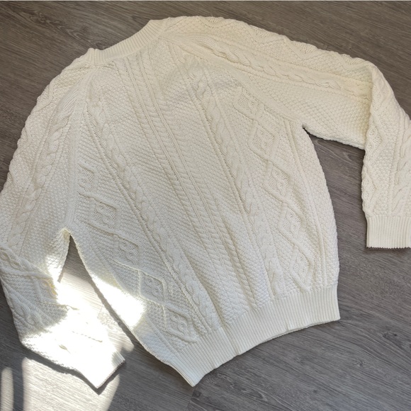 Brunello Cucinelli Ivory Cable Knit Sweater | 100% Cotton | Made in Italy - Picture 5 of 7